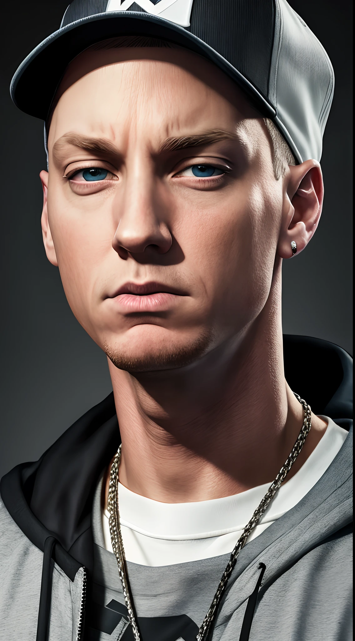 Eminem, potrait hiperealistic, full HD photo