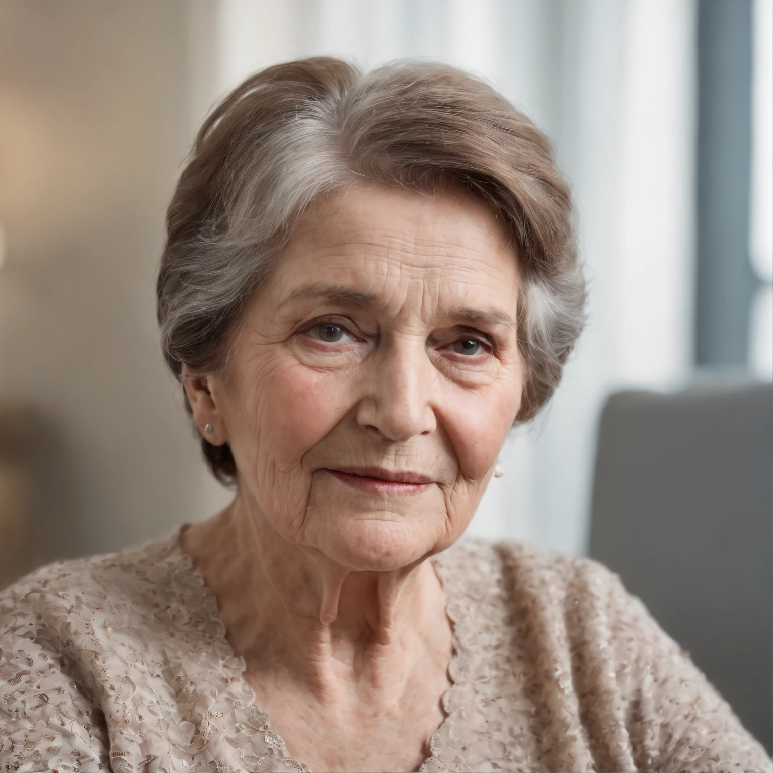 (best quality) old person, granny, short hair