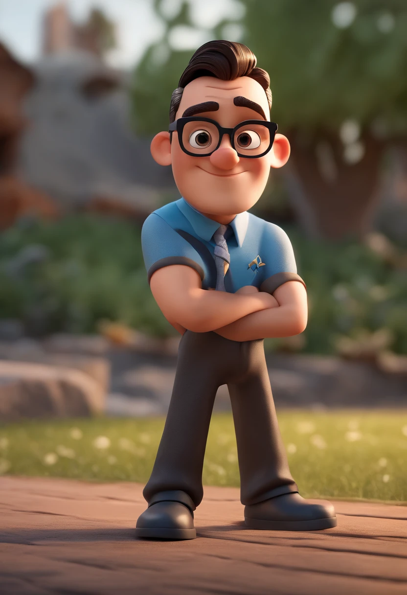 personagem dos desenhos animados de um homem negro, cabelo preto(estilo militar) with black glasses and paramedic outfit, animation character, Caractere estilizado, animation style rendering, 3D estilizado, Arnold Maya render, 3 d render stylized, toon render keyshot, Personagem 3D, Personagem 3D, 3d rendering stylized, 3 d character render, personagem de desenho animado, Personagem de close up, Pose de personagem,  (Estilo Pixar) (master part:1.2) (Bokeh) (best quality) (pele detalhada) (textura detalhada) (8k) (argila) (Cinematic lighting) (foco nítido