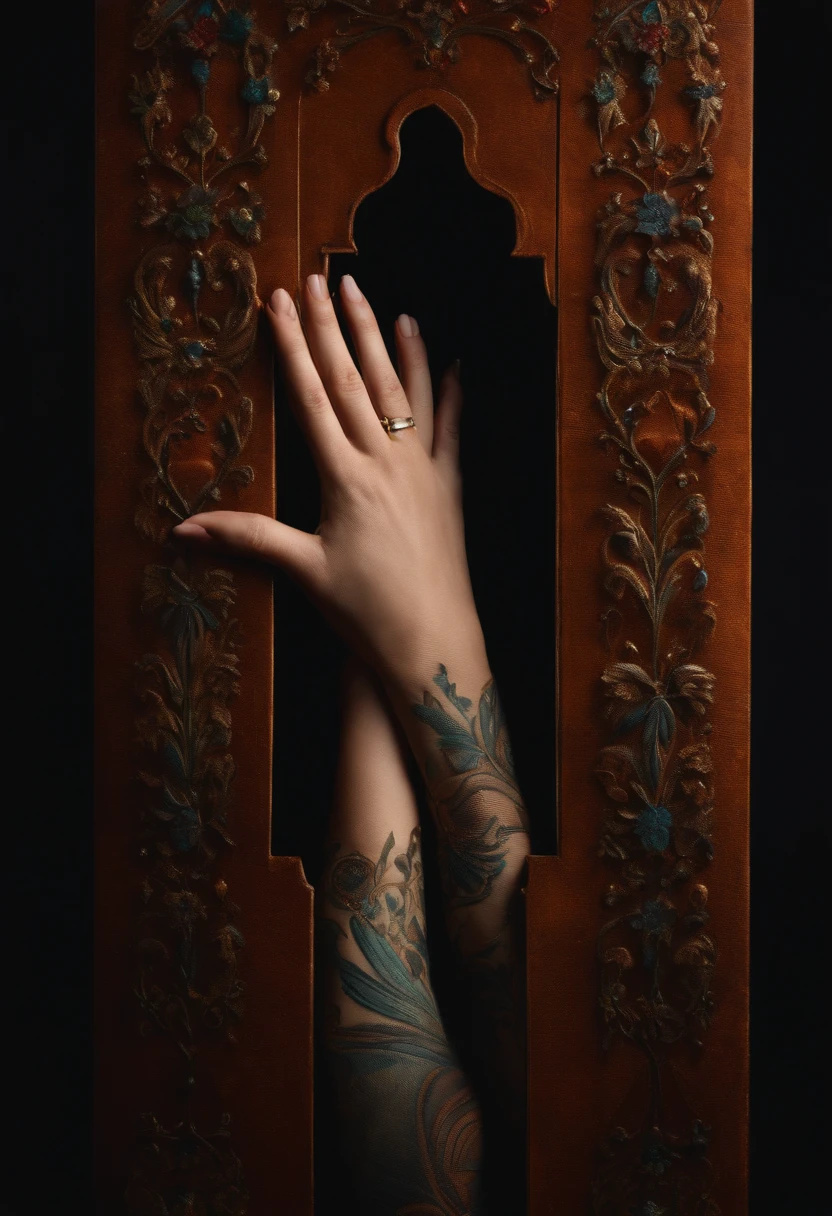 cam on hands, photography studio background