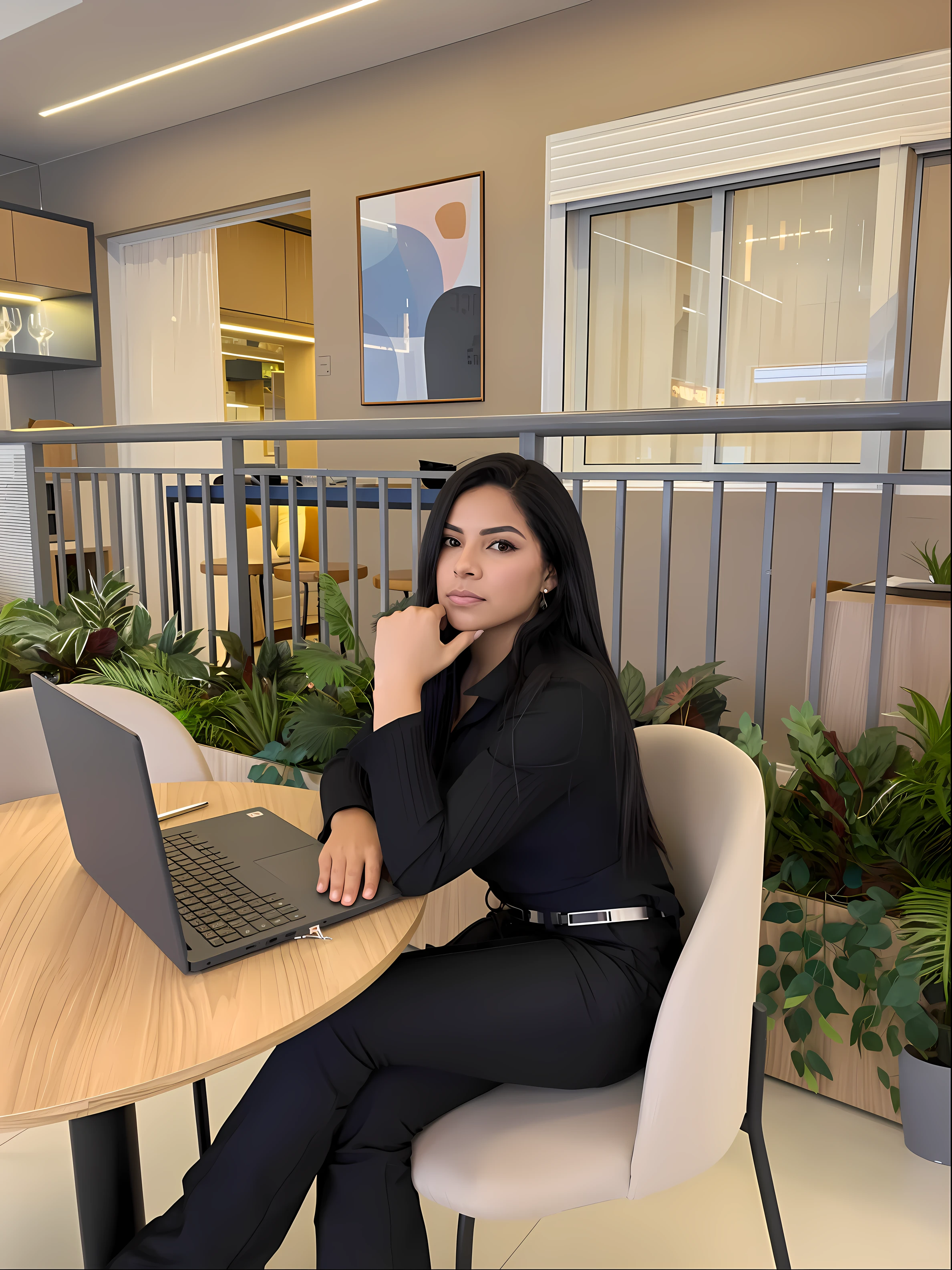 Woman sitting at a desk with a laptop computer on her lap, sentado no cargo, sentado em um computador, in office, sentado em frente ao computador, sentado em uma mesa de computador, working in an office, at office, Trabalhando em um laptop em uma mesa, sentado em uma mesa, sentado em um lounge, sitting at desk