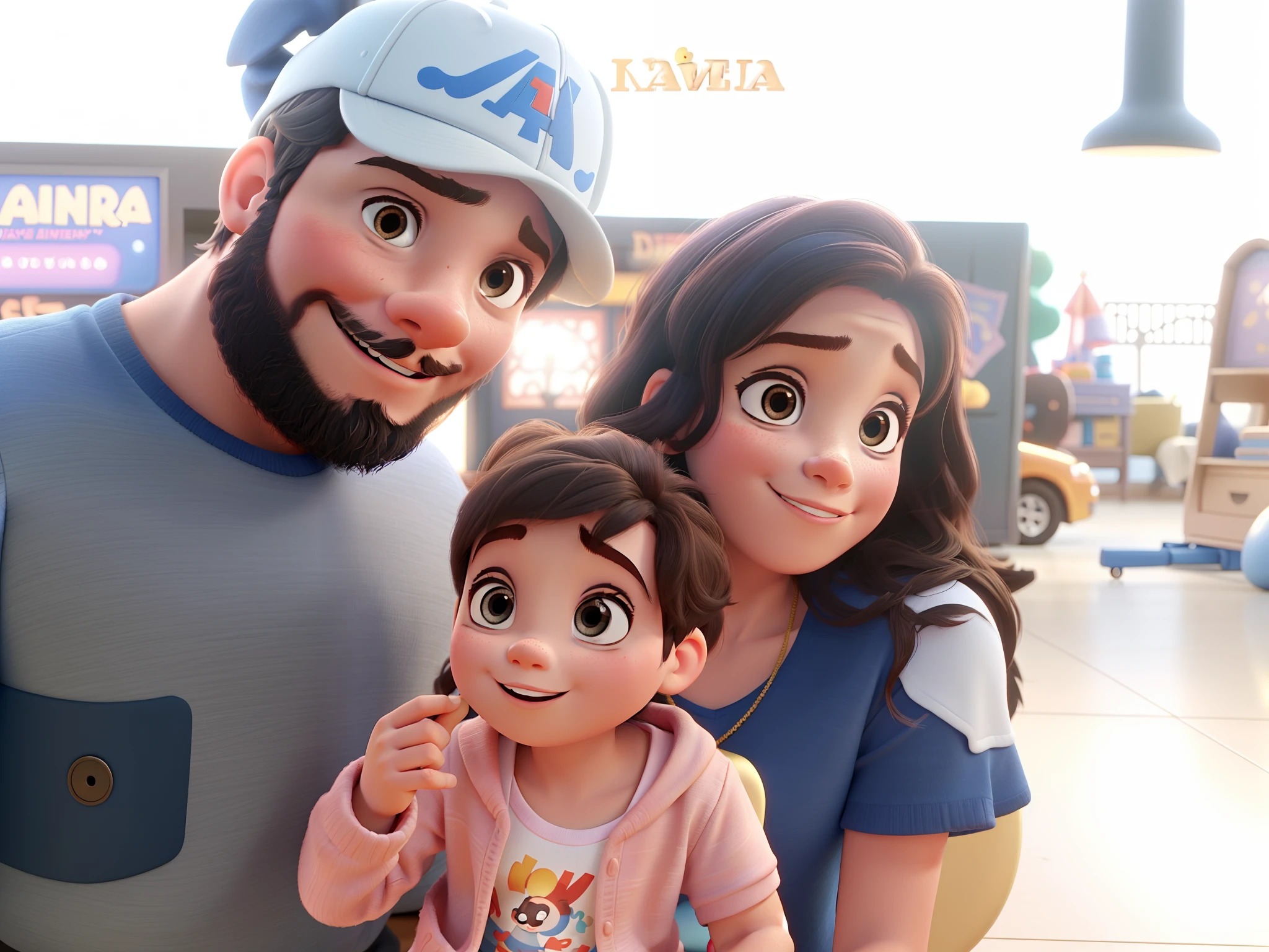 A , a man and a woman Disney Pixar style, alta qualidade, melhor qualidade