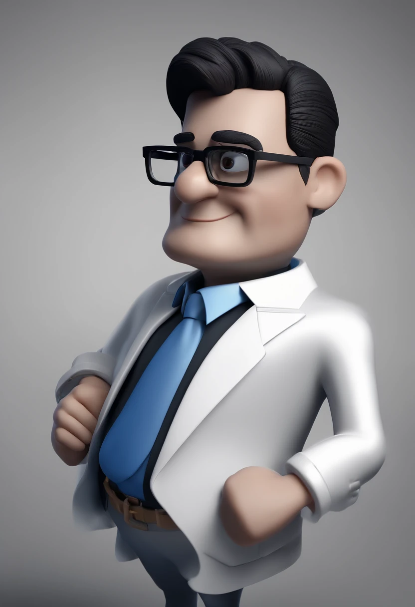 Cartoon character of a man with black glasses and a blue shirt, animation character, Caractere estilizado, animation style rendering, 3D estilizado, Arnold Maya render, 3 d render stylized, toon render keyshot, Personagem 3D, Personagem 3D, 3d rendering stylized, 3 d character render, personagem de desenho animado, Personagem de close up, Pose de personagem, (Estilo Pixar) (master part:1.2) (Bokeh) (best quality) (pele detalhada) (textura detalhada) (8k) (argila) (Cinematic lighting) (foco nítido