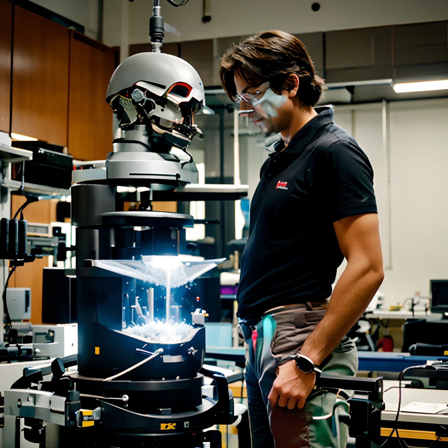 University professor of motor control in a highly technological Biomechanics laboratory