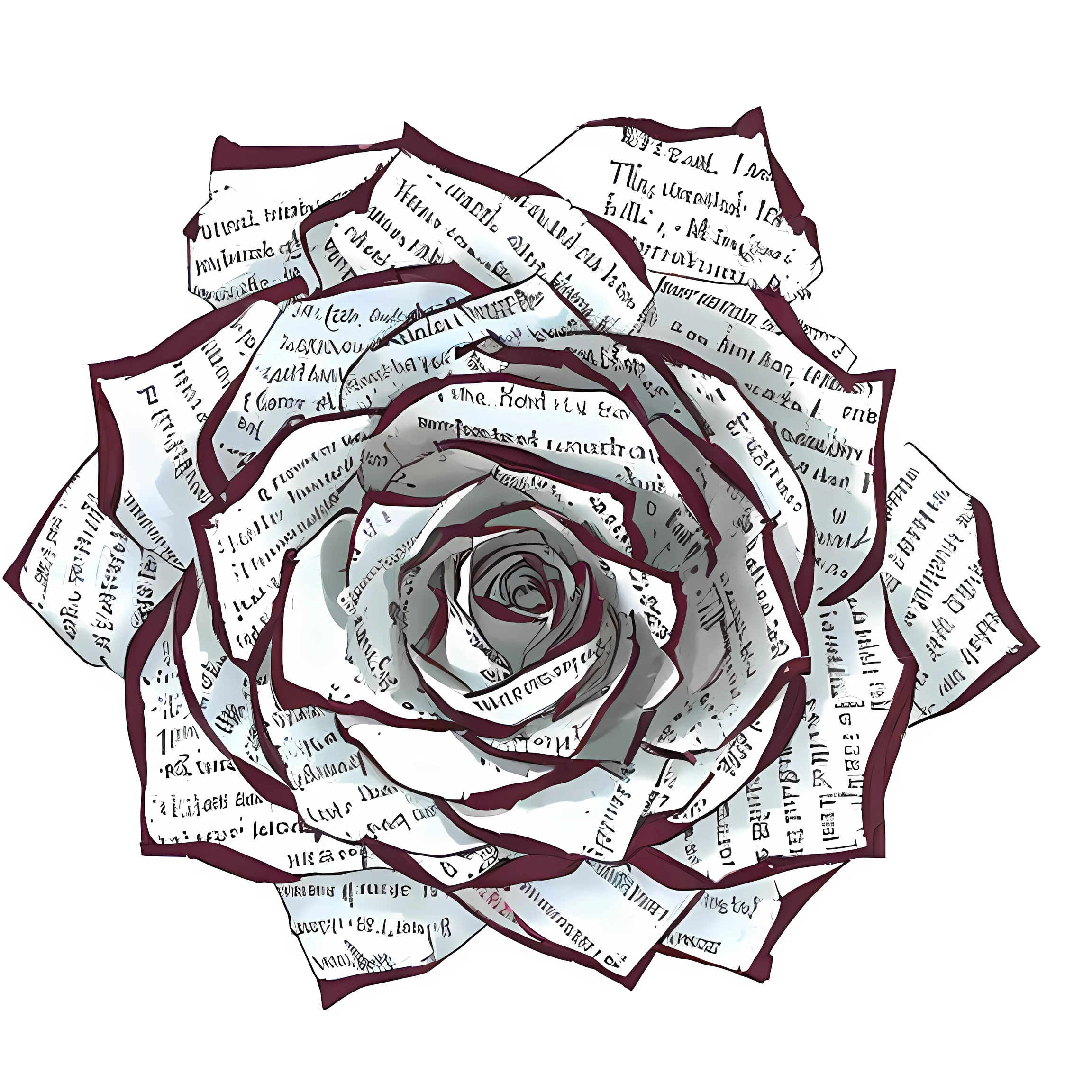 Rose, book pages,