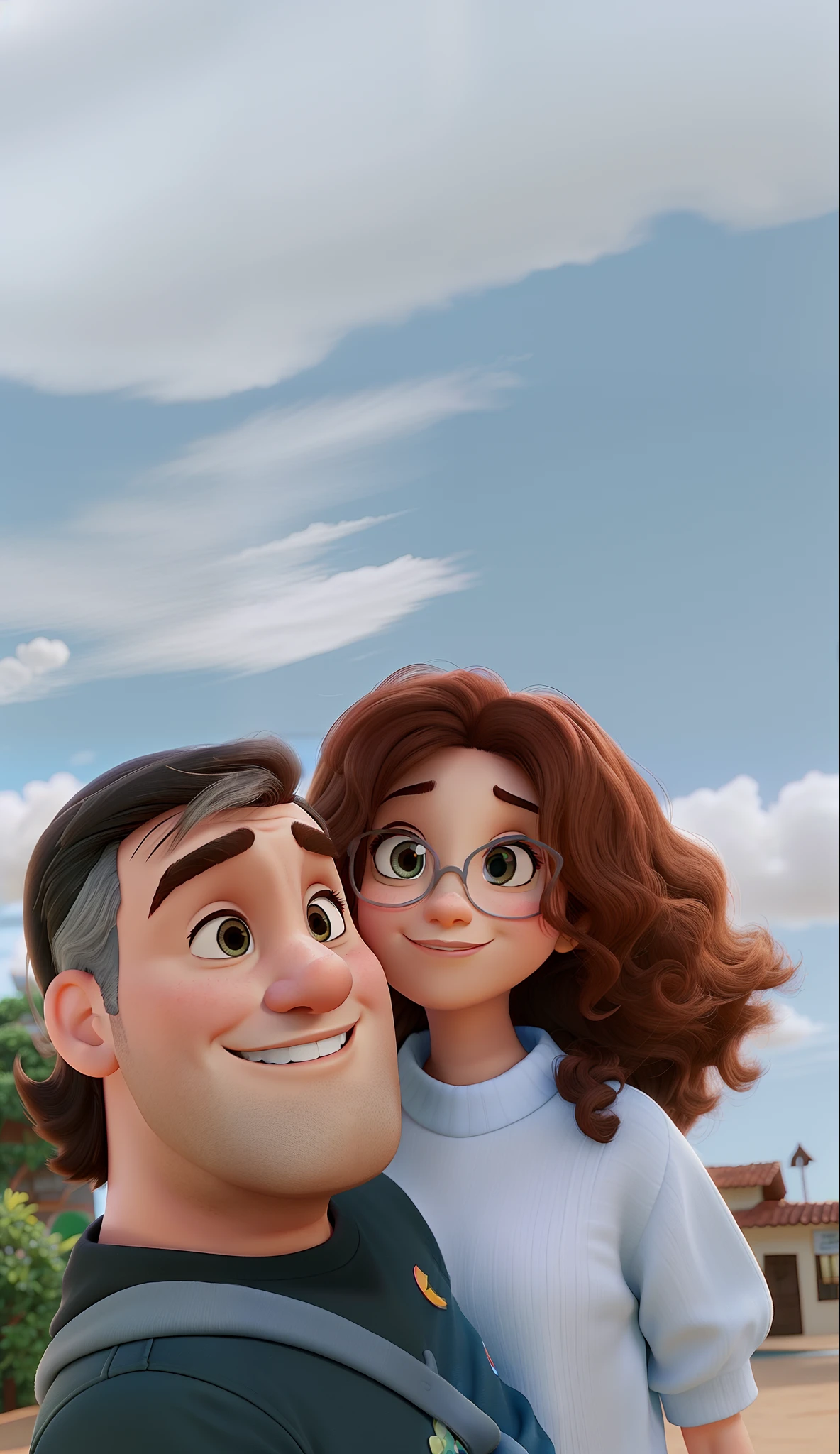 Um casal estilo pixar, alta qualidade, melhor qualidade.