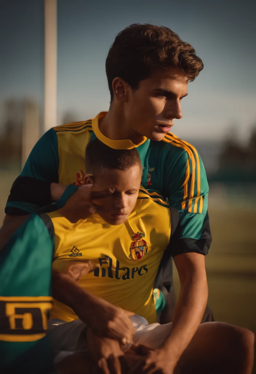 Um menino que sonha em ser jogador de futebol do real madri.