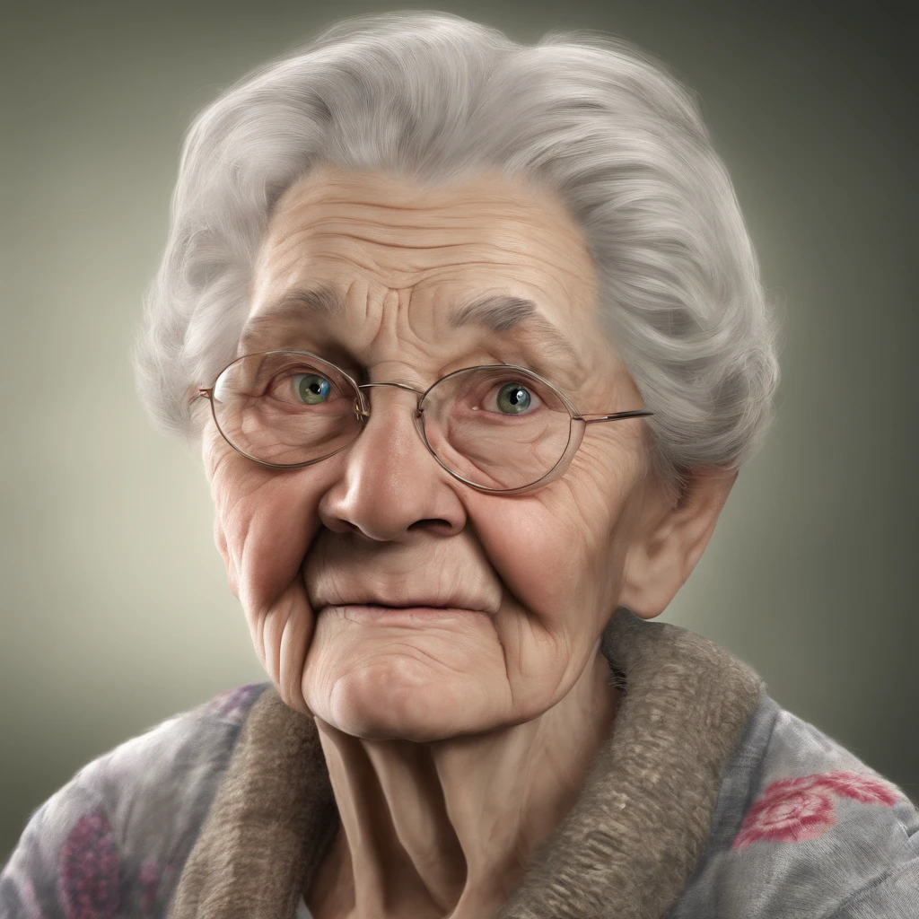 (best quality) old person, granny, shor hair, wrinkled,
