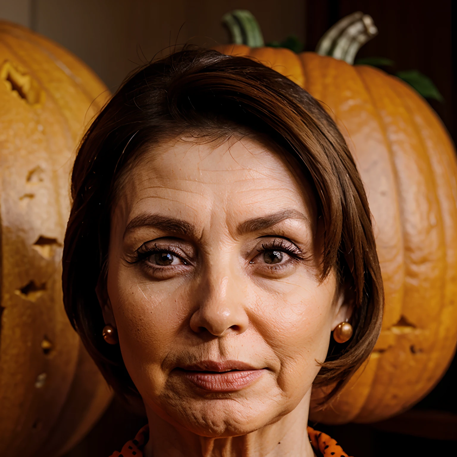 Pumpkin with nancy Pelosi face