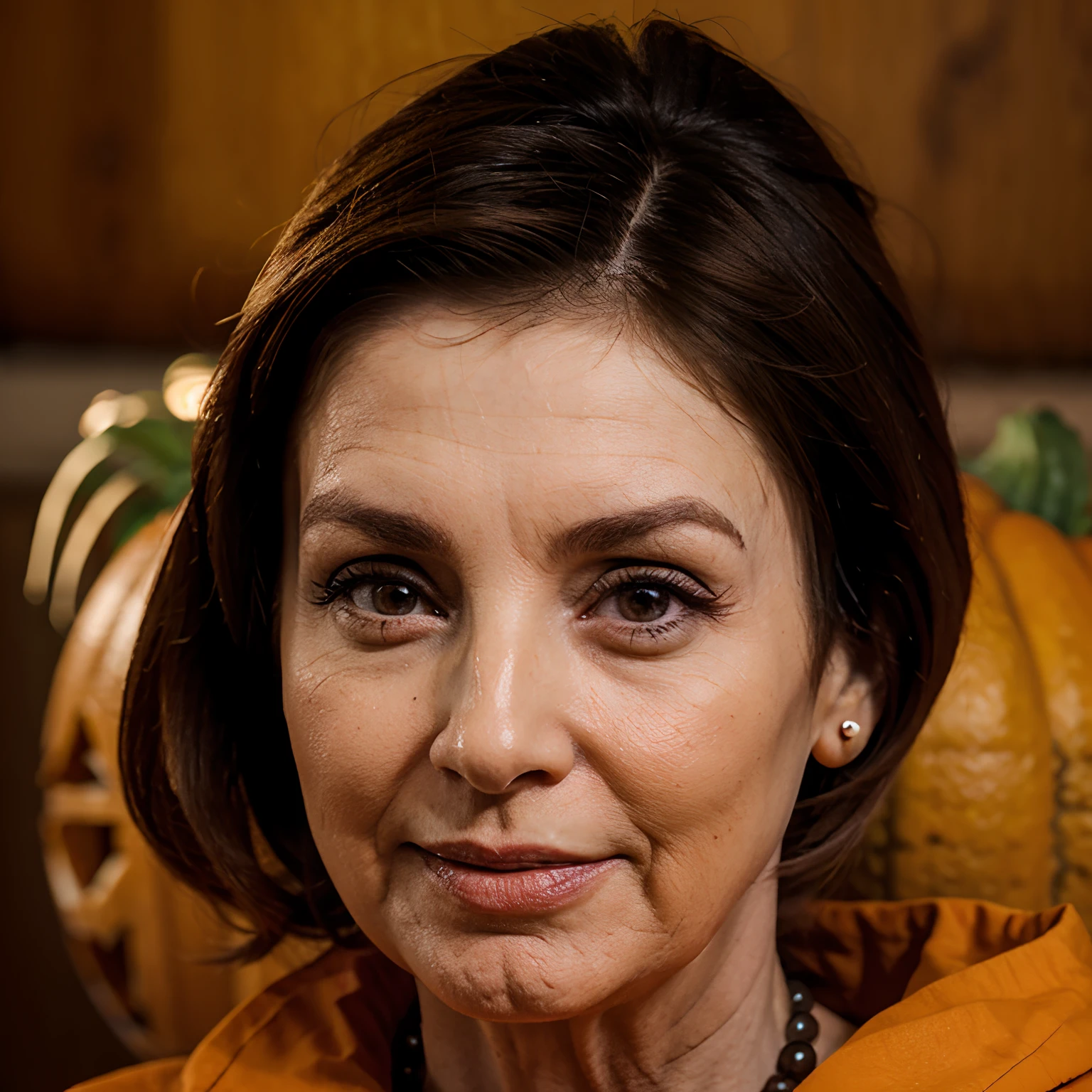 Pumpkin with nancy Pelosi face