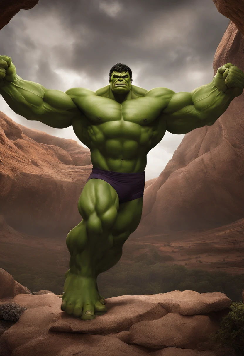Depois que Hulk escapa de volta para a Terra, ele se mostra extremamente magro, with excess skin where their mountain of muscles used to be. No Gamma Radiation and No Banner, that's what the Avenger really looks like: uma pessoa deformada, alta, magra e verde