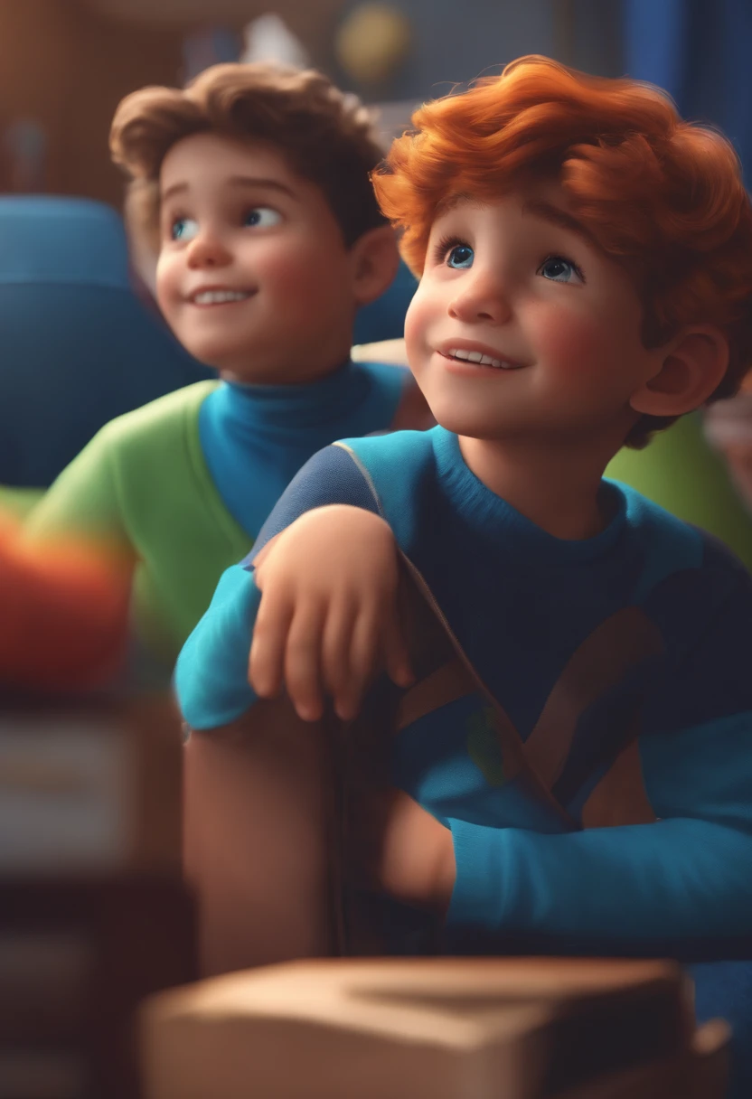 Image of a boy for a story in a YouTube video in Pixar format, He's the little allabester, He's the class leader, He's outgoing, Playful and gets up for a lot of things, cabelo curto, escuro