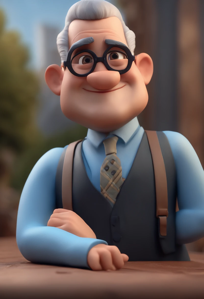 Cartoon character of a man with black glasses and a blue shirt, animation character, Caractere estilizado, animation style rendering, 3D estilizado, Arnold Maya render, 3 d render stylized, toon render keyshot, Personagem 3D, Personagem 3D, 3d rendering stylized, 3 d character render, personagem de desenho animado, Personagem de close up, Pose de personagem, (Estilo Pixar) (master part:1.2) (Bokeh) (best quality) (pele detalhada) (textura detalhada) (8k) (argila) (Cinematic lighting) (foco nítido