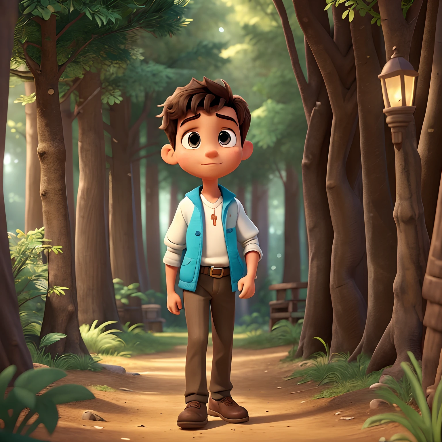 , inspired by Disney Pixar, inspired to pasteur ( Rubens janvier ) A young boy stumbles upon an ancient artifact while exploring the woods behind his house. When he touches it, he gains the ability to control time. Describe the moment he realizes he has this incredible power and the adventures that follow.