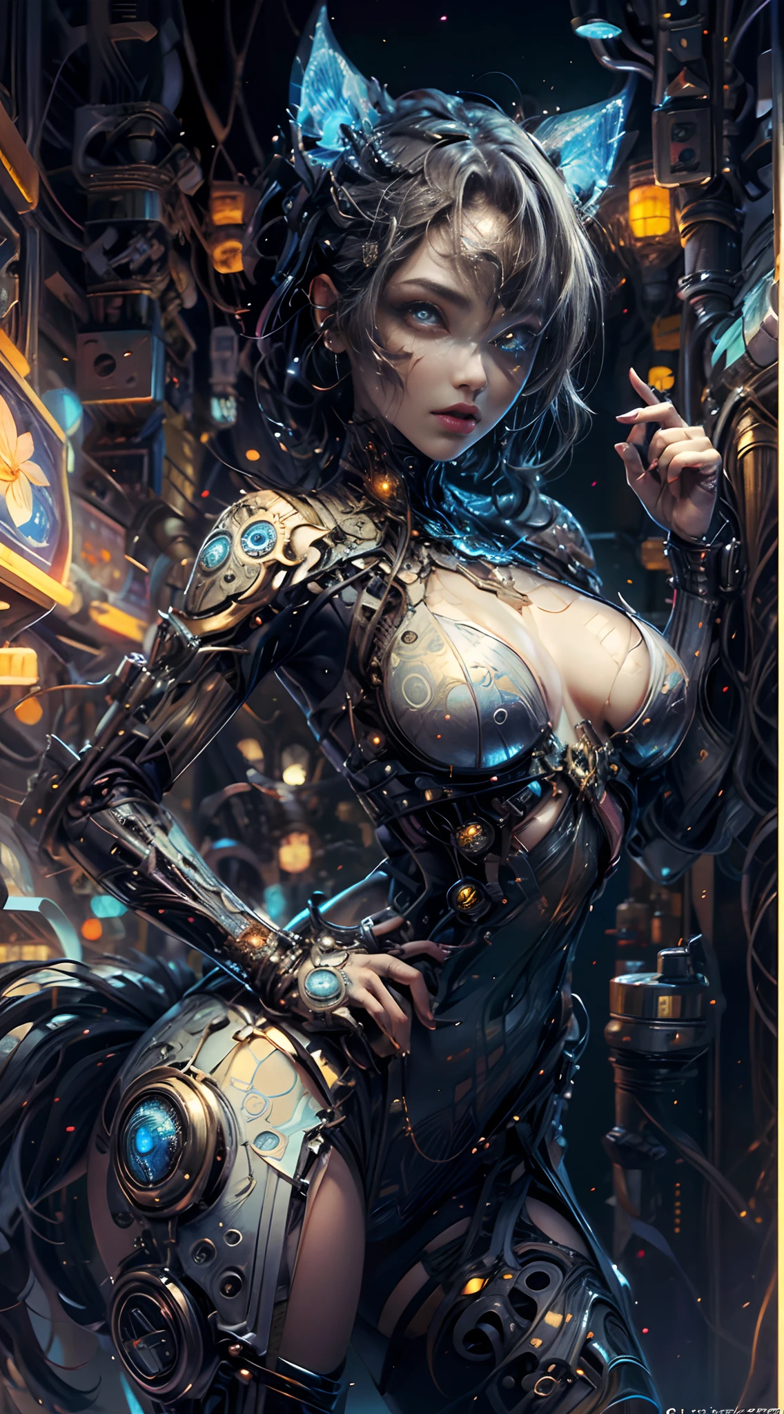 (melhor qualidade,Ultra - Detalhado,best illustration,Melhor sombra,tmasterpiece,A high resolution,ProfissionalArtwork,obras de arte famosas),Olhos detalhados,Olhos belos,clivagem em close-up,scientific fiction,esclera colorida,robot eyes,marcas faciais,Tatuado com,(fractalizado,olhos fractais),olhos grandes,olhos arregalados,(foco ocular),Foco Sface,Cosmic eyes,Olhos espaciais,Close-up da escultura de metal de uma mulher Afro americana com uma lua em seu cabelo,deusas。Detalhe extremamente alto,Retrato da deusa 3D,Imagens extremamente detalhadas da deusa,Um retrato impressionante de uma deusa,Imagem lateral da deusa,Retrato de uma bela deusa,Retrato em close-up de corpo inteiro da deusa,hecate goddess,portrait of a norse moon goddess,goddess of space and time