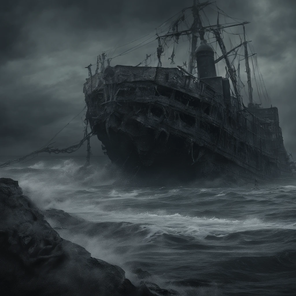 (mejor calidad,4k,8k,altas,Pieza maestra:1.2),Ultra detallado,(realista,fotorrealista,fotorrealista:1.37) Leviathan, hp lovecraft, ocean, horror