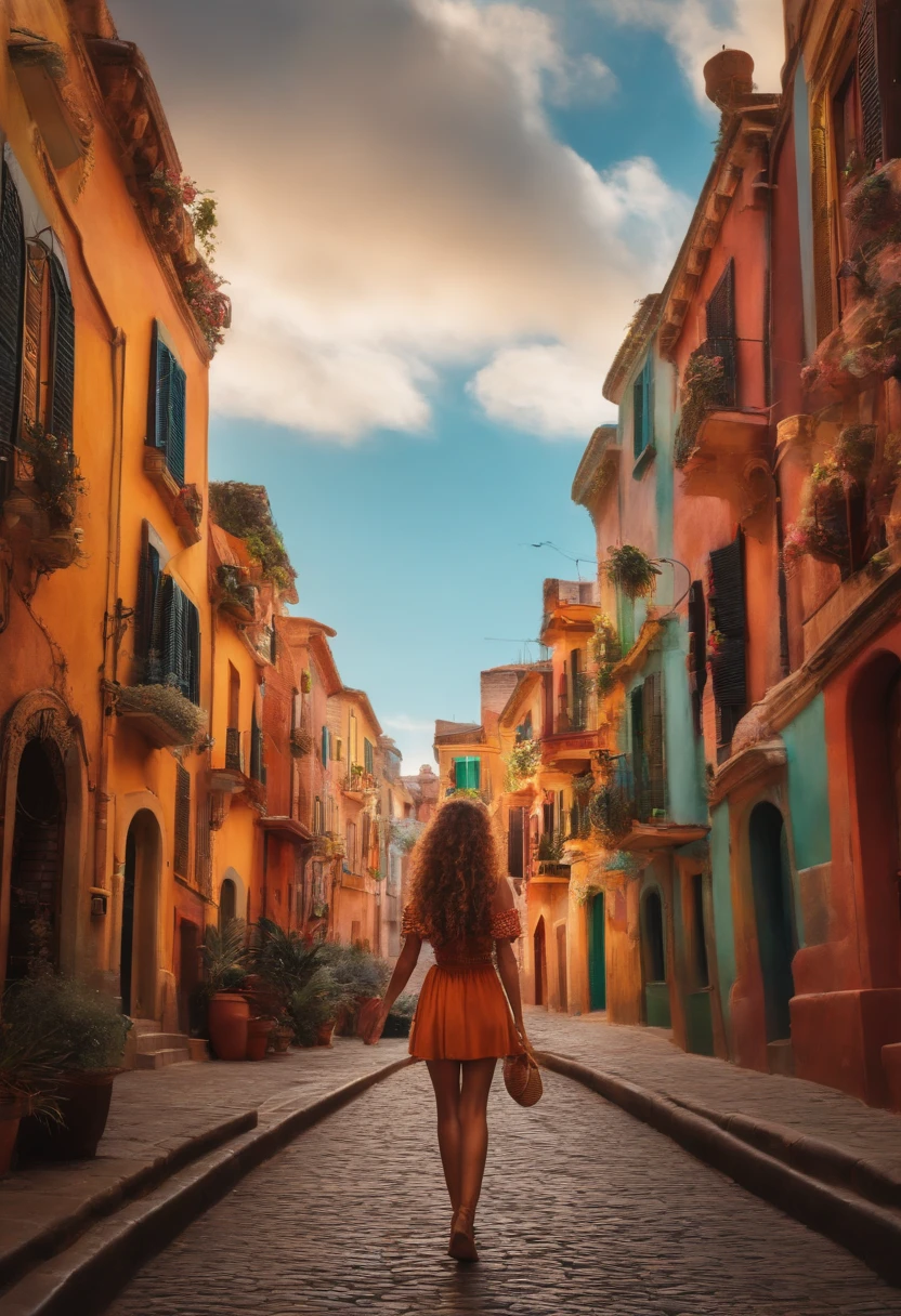 Transformar em imagem estilo Pixar, mulher loira de cabelo loiro viajando pelo mundo