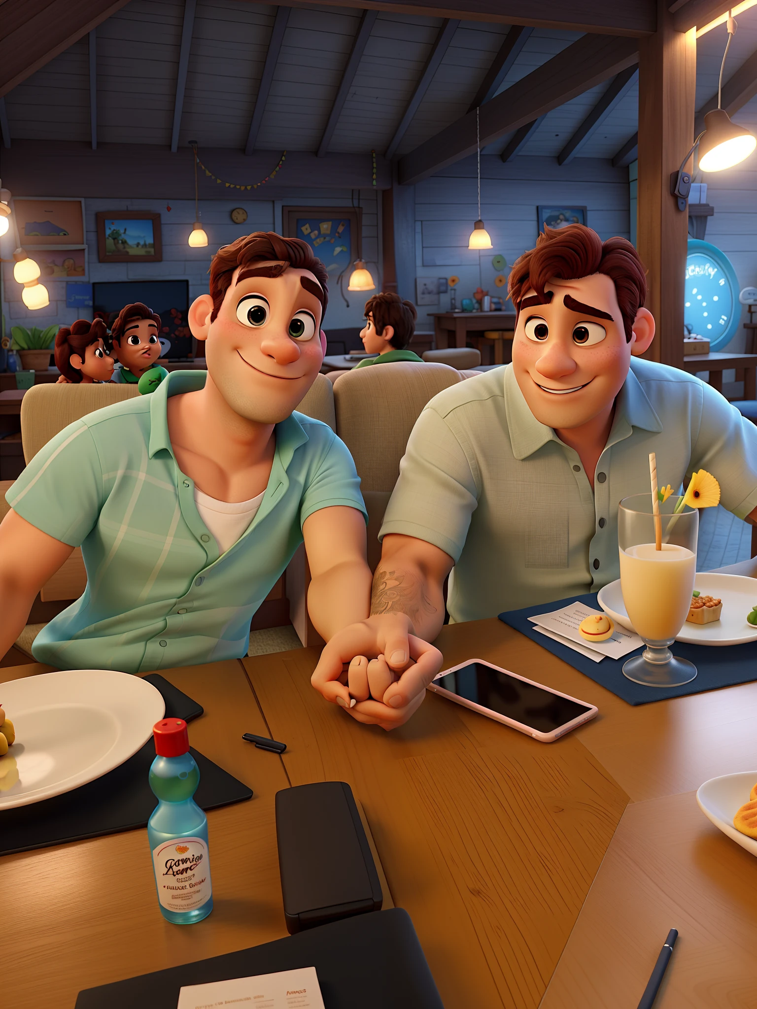 romantic couple, igual aos filmes Disney Pixar