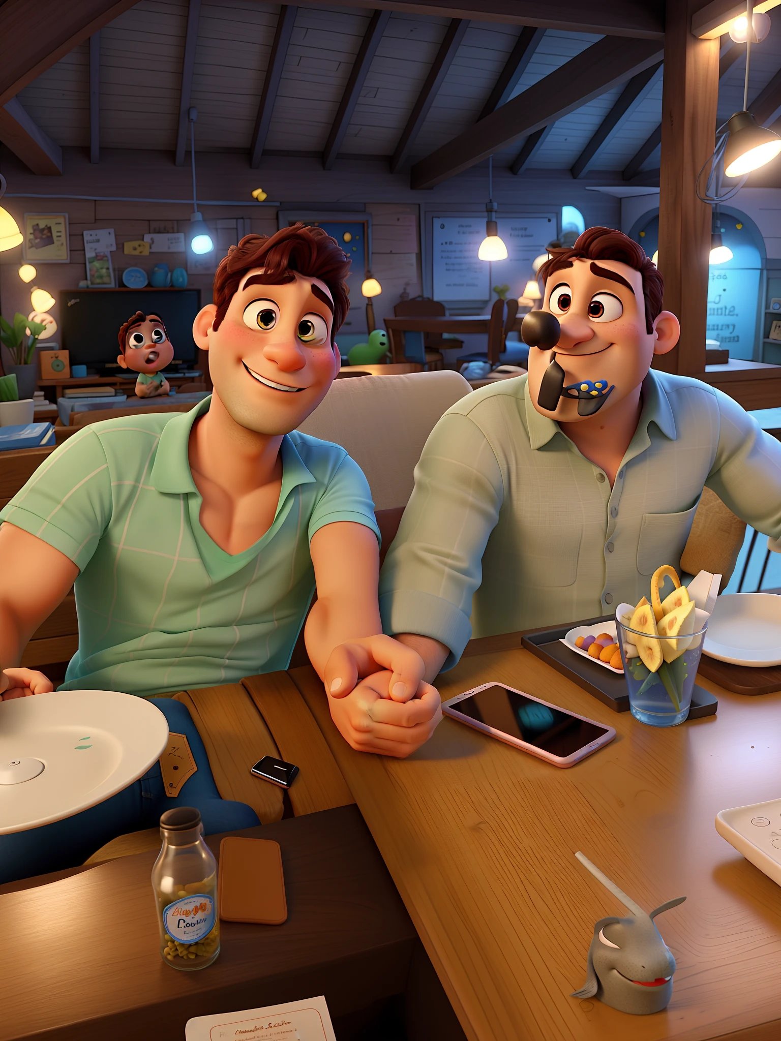 romantic couple, igual aos filmes Disney Pixar