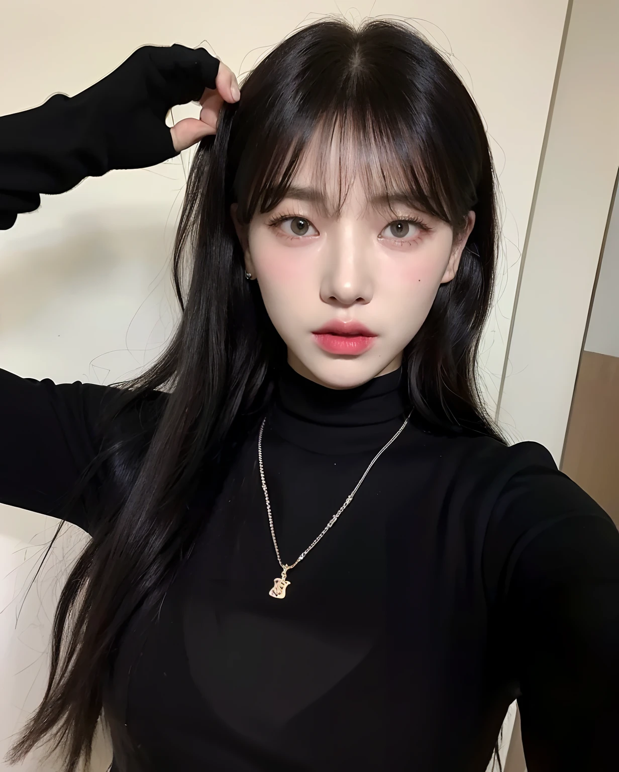 ((top-quality、8K、masterpiece:1.3))、1girl in、(Random hairstyle)、dressed casually:1.2、in a house、hyperdetailed face、A detailed eye、二重まぶた、