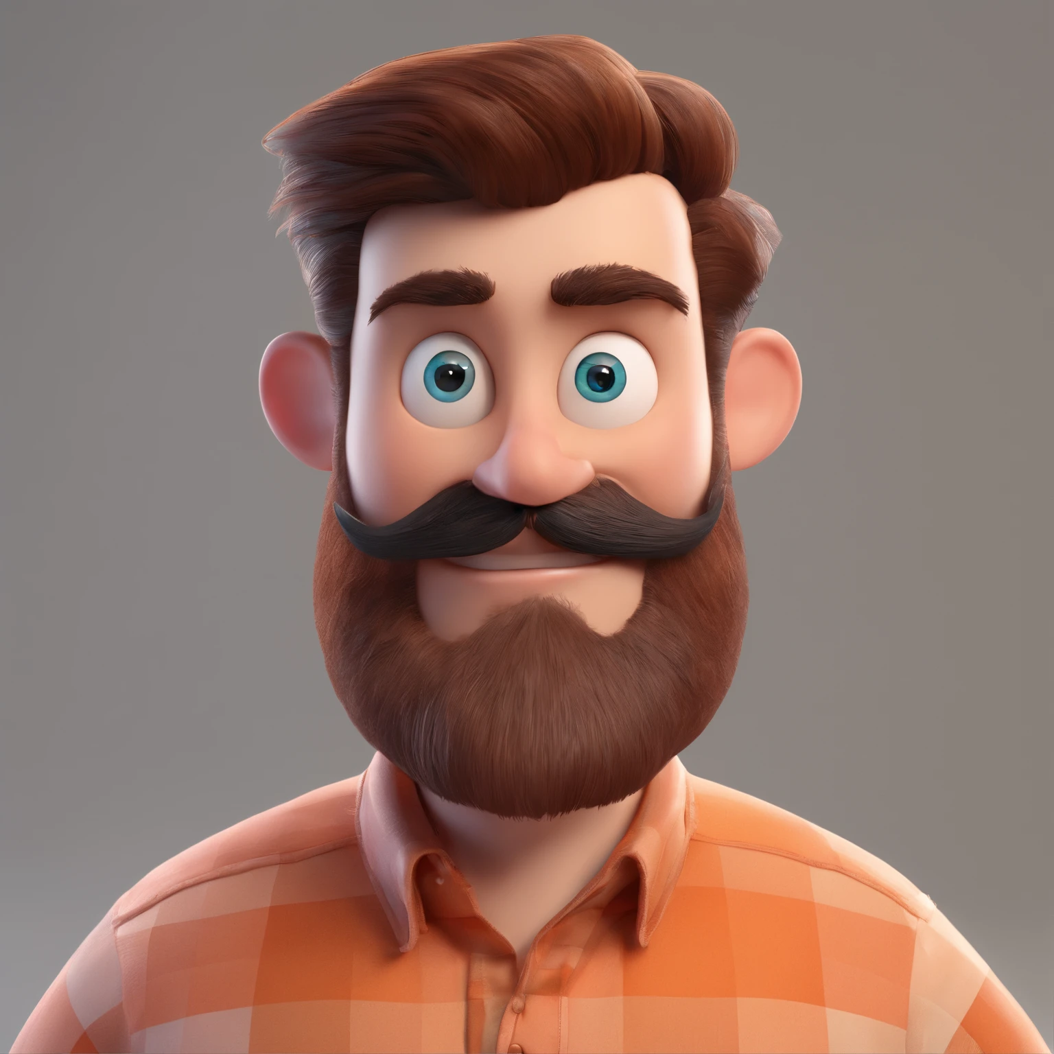 personagem estilo pixar de barba e meio calvo