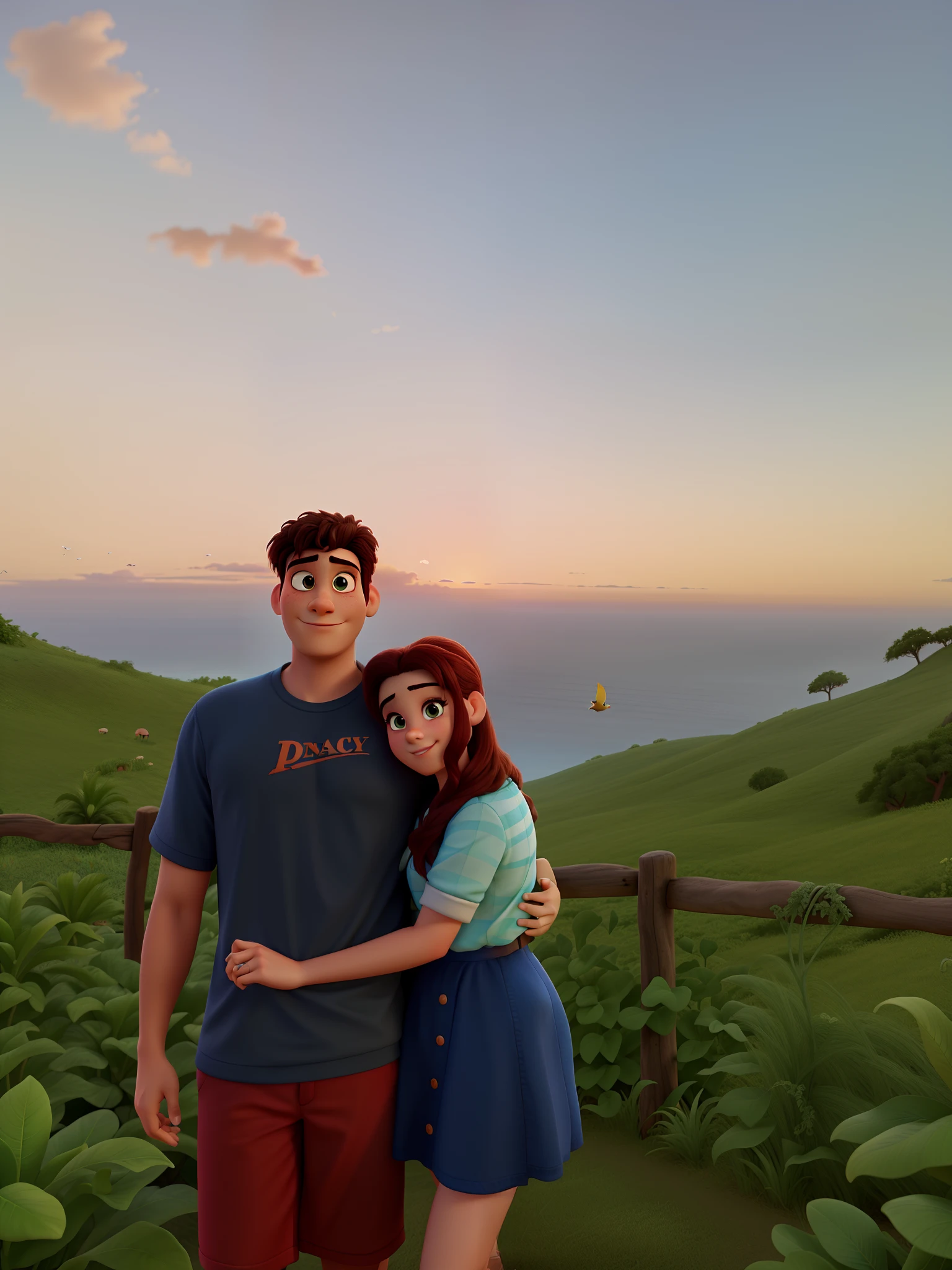 romantic couple, igual aos filmes Disney Pixar com a Img2Img