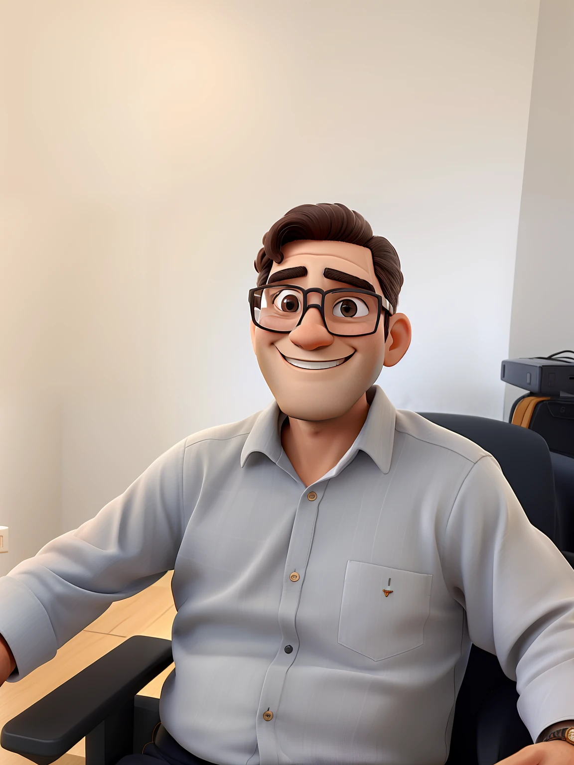 Homem mais velho, Smiling glasses.