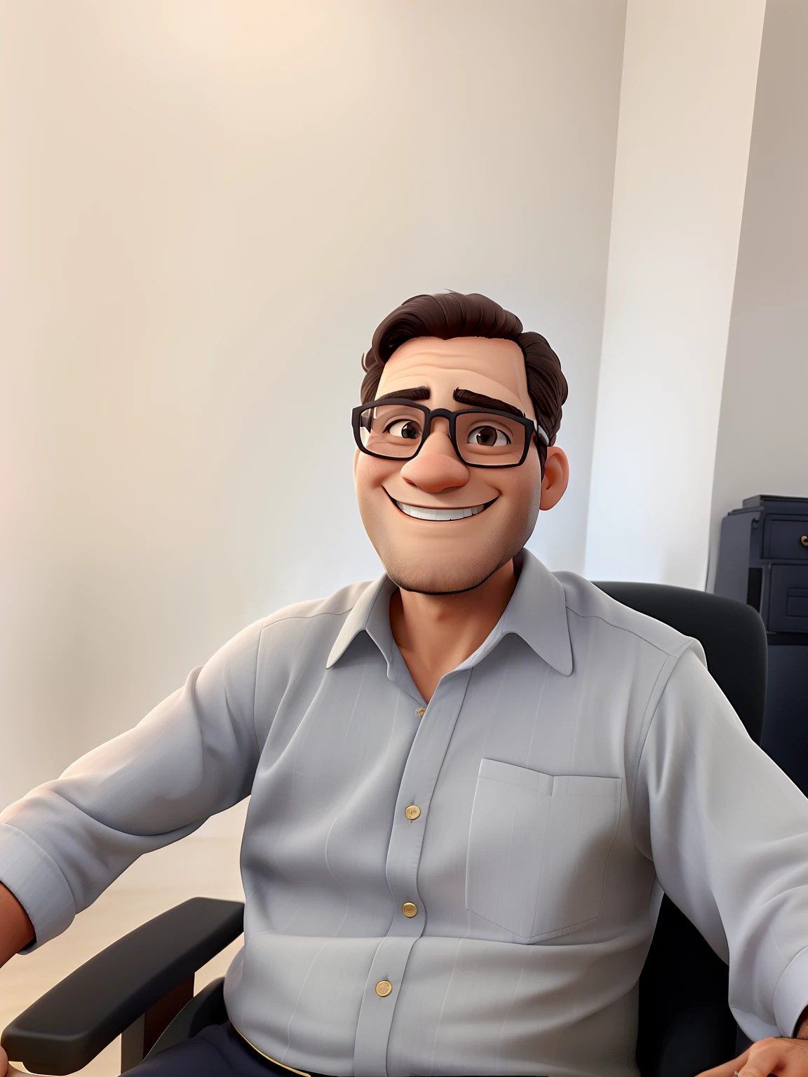 Homem mais velho, Smiling glasses.