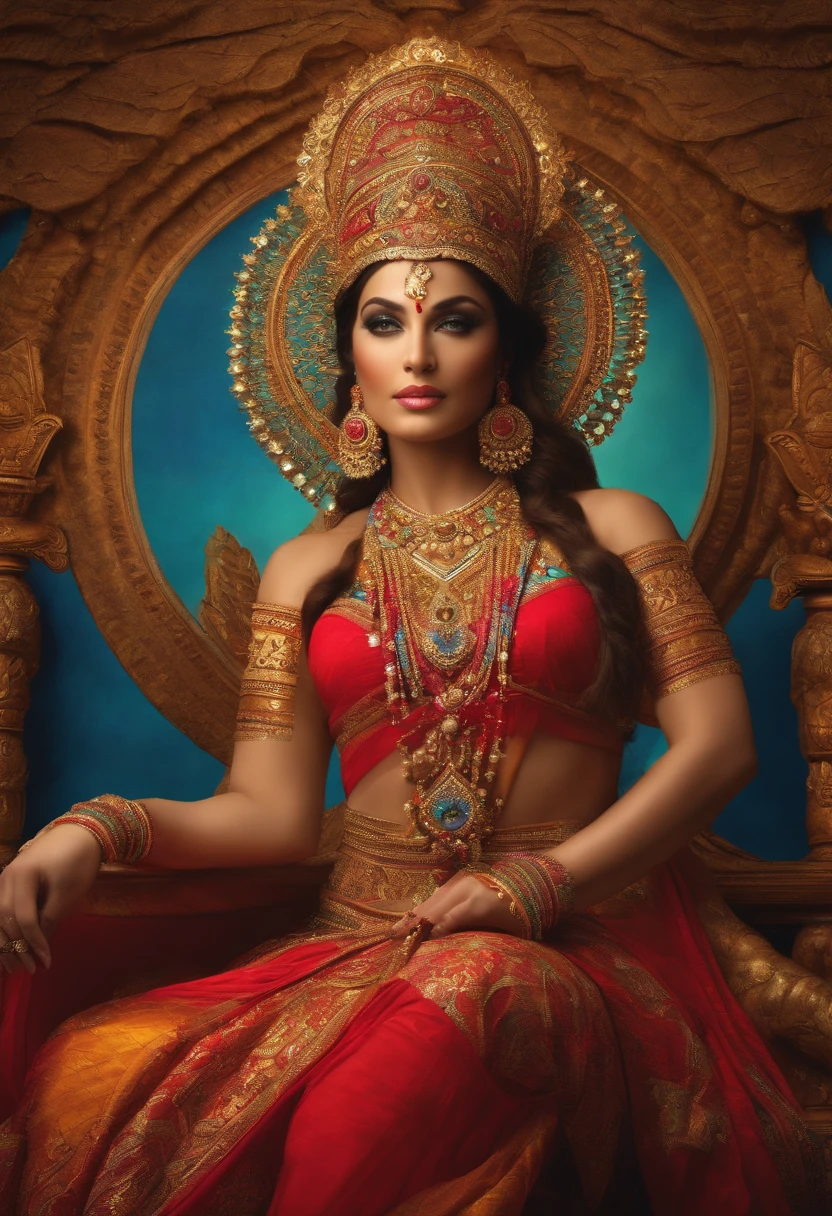 The front view of a goddess