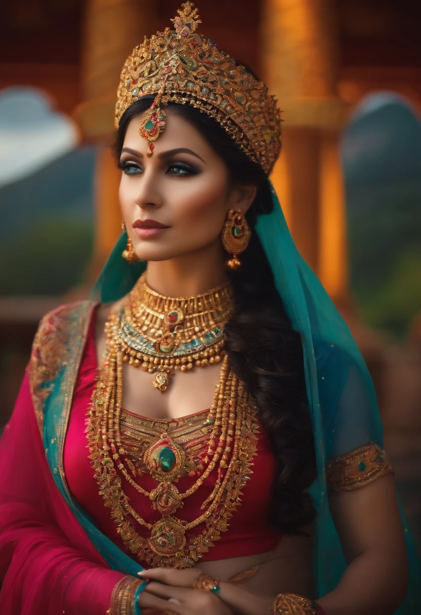 The front view of a goddess