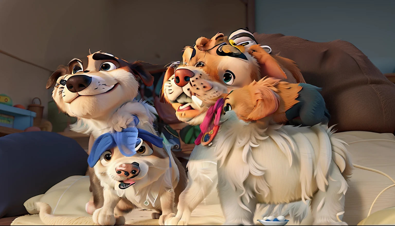 2 cachorros estilo Disney pixar ,alta qualidade,melhor qualidade