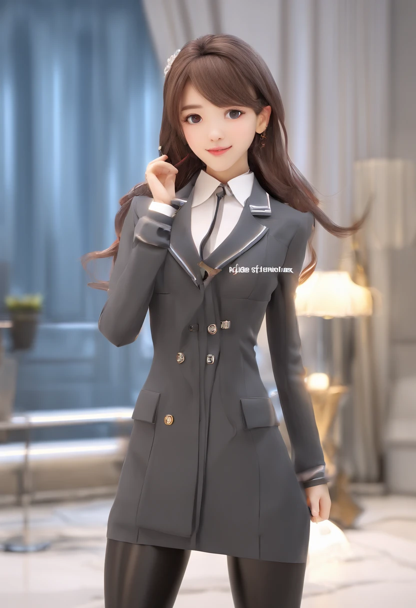 8620 (Maitetsu),8620 (uniforme),master part, best quality, ultra-detalhado, illustration,vestido preto,kalap,Looking back,:d,fundo branco,((Destaques oculares))
