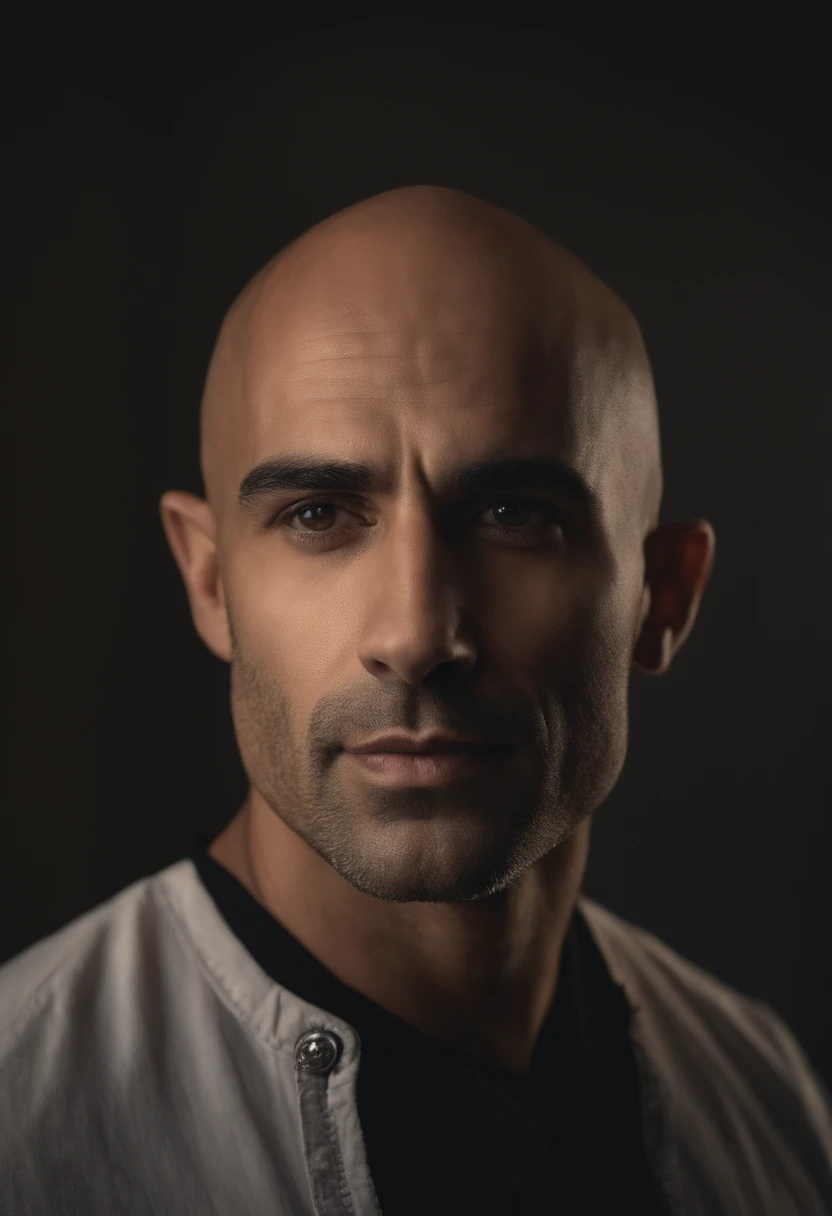 A closeup of a man with a bald head and a black shirt, foto do perfil, david rios ferreira, George Doutsiopoulos, taken in the early 2020s, foto de perfil, Carregado, imagem de perfil, Postagem no Reddit, foto de perfil, imagem frontal, Eytan Zana, Sam Nassour, Ted Nasmit, foto de perfil headshot, Ahmad Merheb