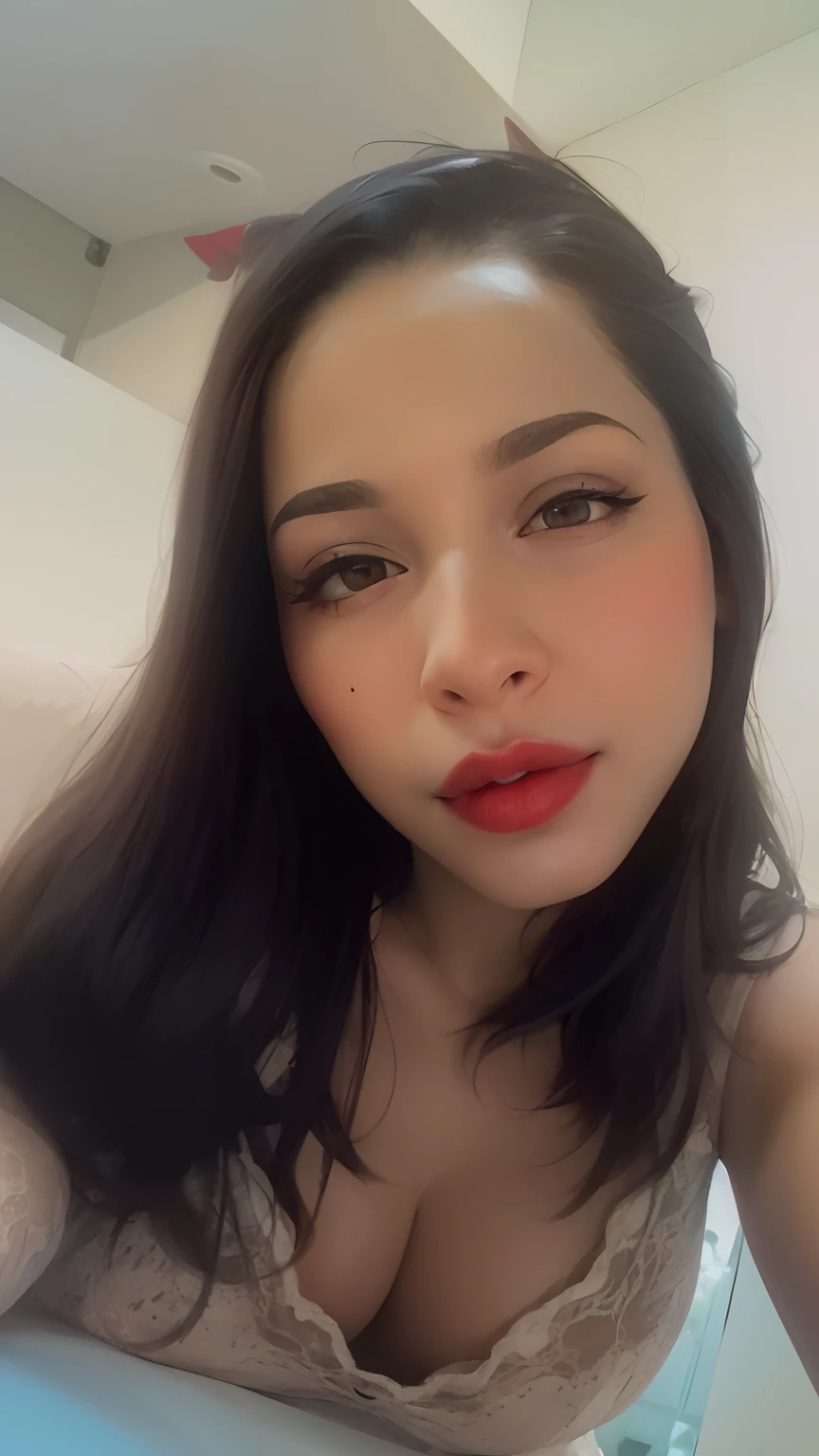 there is a woman with long hair and a red lipstick, red lips, thick red lips, Mulher de 30 anos, 3 0 anos de idade mulher, imagem de perfil, Batom vermelho no rosto, light-red lips, sexy red lips, 2 7 anos, faint red lips, small and thick red lips, 2 8 anos, 2 9 anos, thick lips