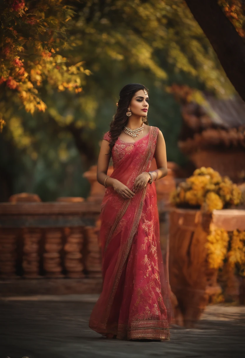 Sakura wearing saree