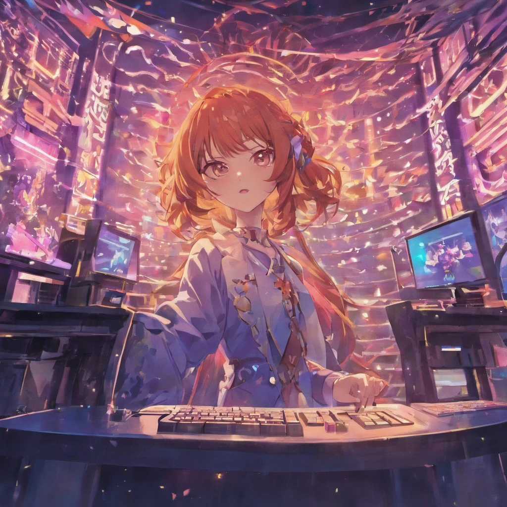 uma mulher na frente do computadorr