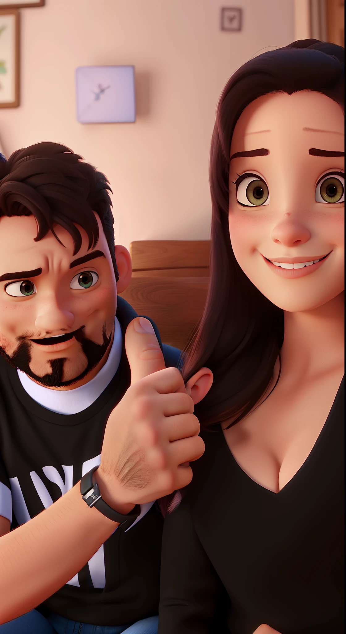 romantic couple, igual aos filmes Disney Pixar