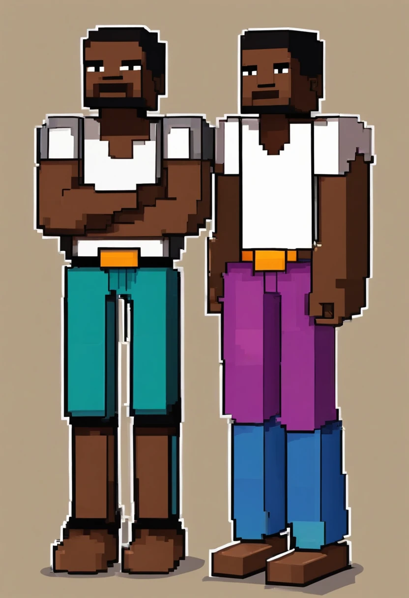 A black man who got a big penis which can be seen from under his pants.