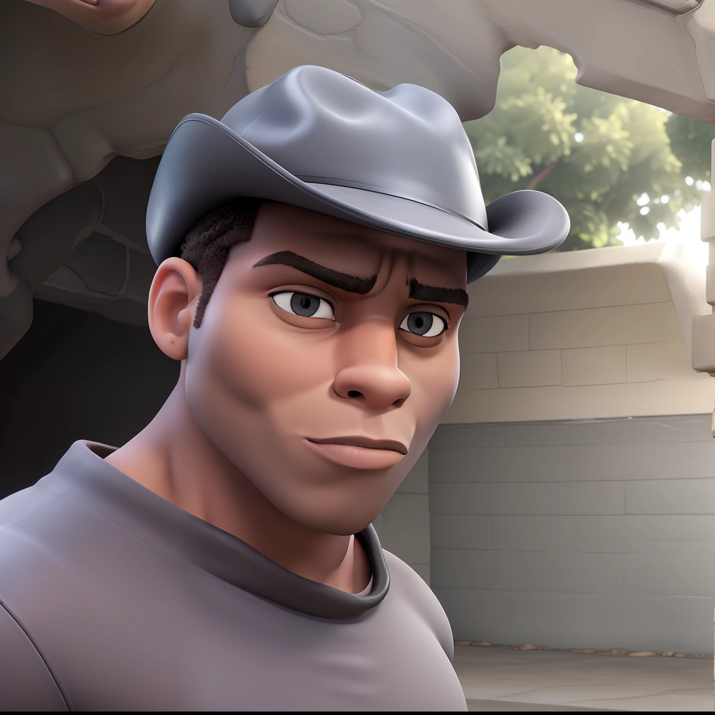 masterpiece, best quality,muscular black guy, people looking at him