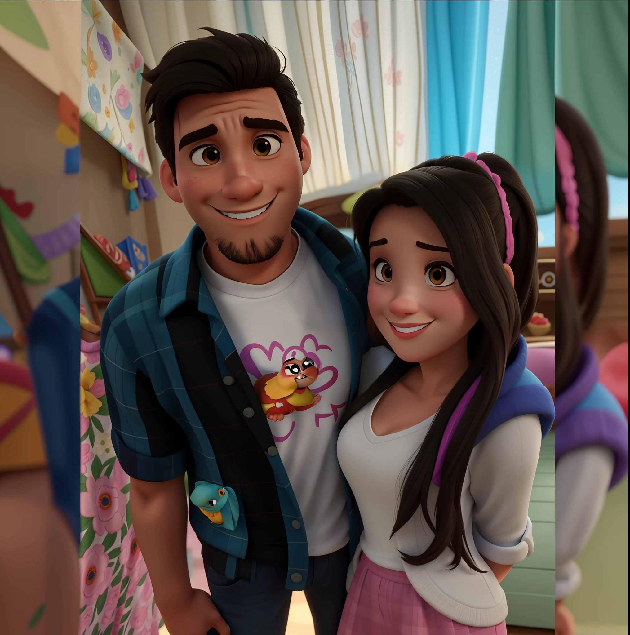 Casal estilo Disney pixar, alta qualidade, melhor qualidade