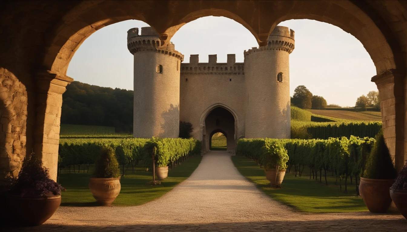 castle, vignes, canopy, Wine cellar