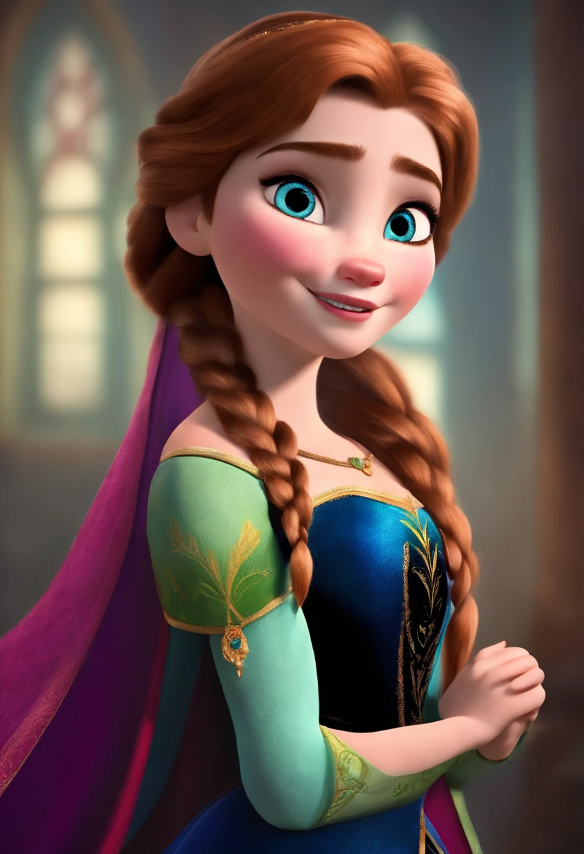 Image of a girl dressed as Anna's sister from Frozen with the name of AYALLA MARIE