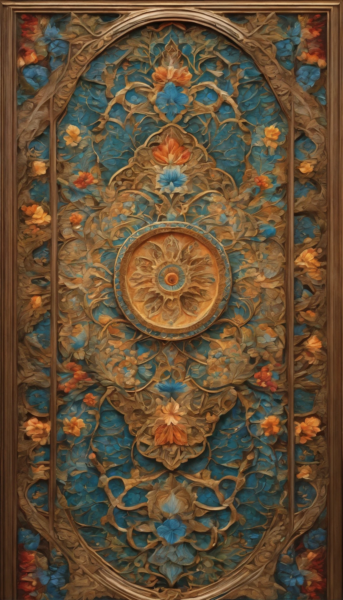symmetrical cicular Islamic ornament, floral, pen drawing with crisp lines by senior concept artist josephine wall, artgerm, norman rockwell, highly detailed, dramatic lighting, Iranian miniature style