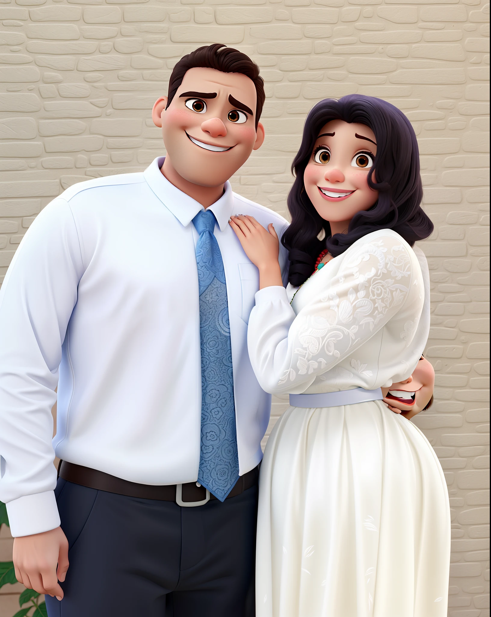 Casal estilo Disney Pixar, sorriso, melhor qualidade, boa qualidade