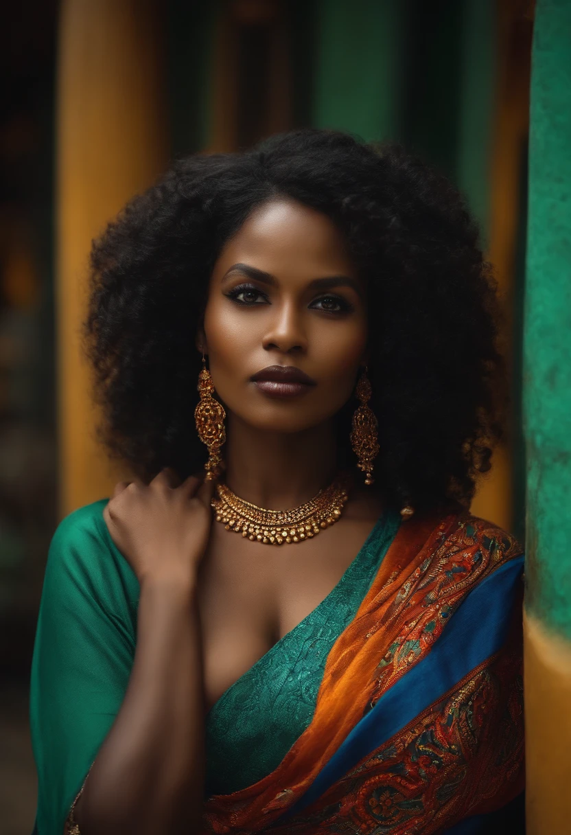 Mulher negra de pernas abertas pelada