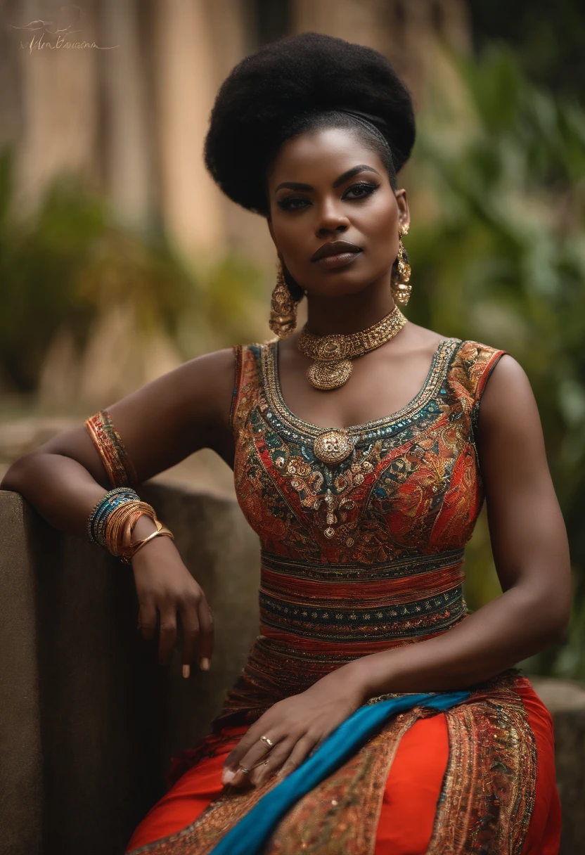 Mulher negra de pernas abertas pelada