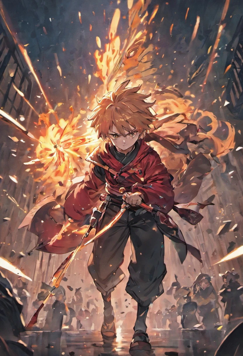 anime male character with a katana sword in his hand, splash art, detailed digital anime art, detailed anime character art, stunning character art, anime fantasy artwork, epic exquisite character art, fanart best artstation, guilty gear art style, trending on artstation pixiv, flaming sword