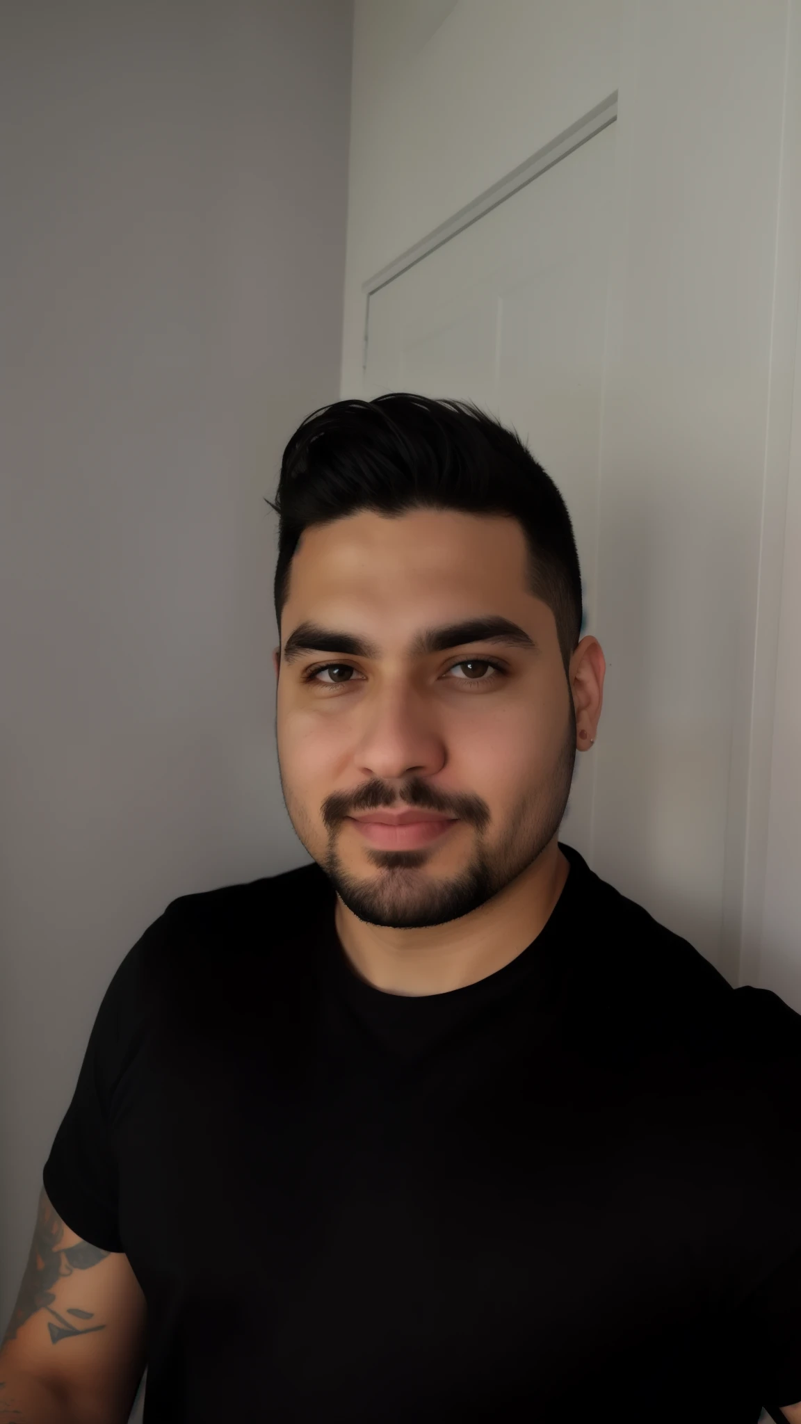 Man with beard and black shirt standing in a room, foto de perfil headshot, imagem de perfil, foto de perfil profissional, imagem do avatar, imagem profissional, Postagem no Reddit, andres rios, Cristiano Orrillo, imagem de qualidade muito baixa, 2 7 anos, 2 8 anos, Joel Torres, 2 9 anos, Streamer do Twitch / Jogador Ludwig
