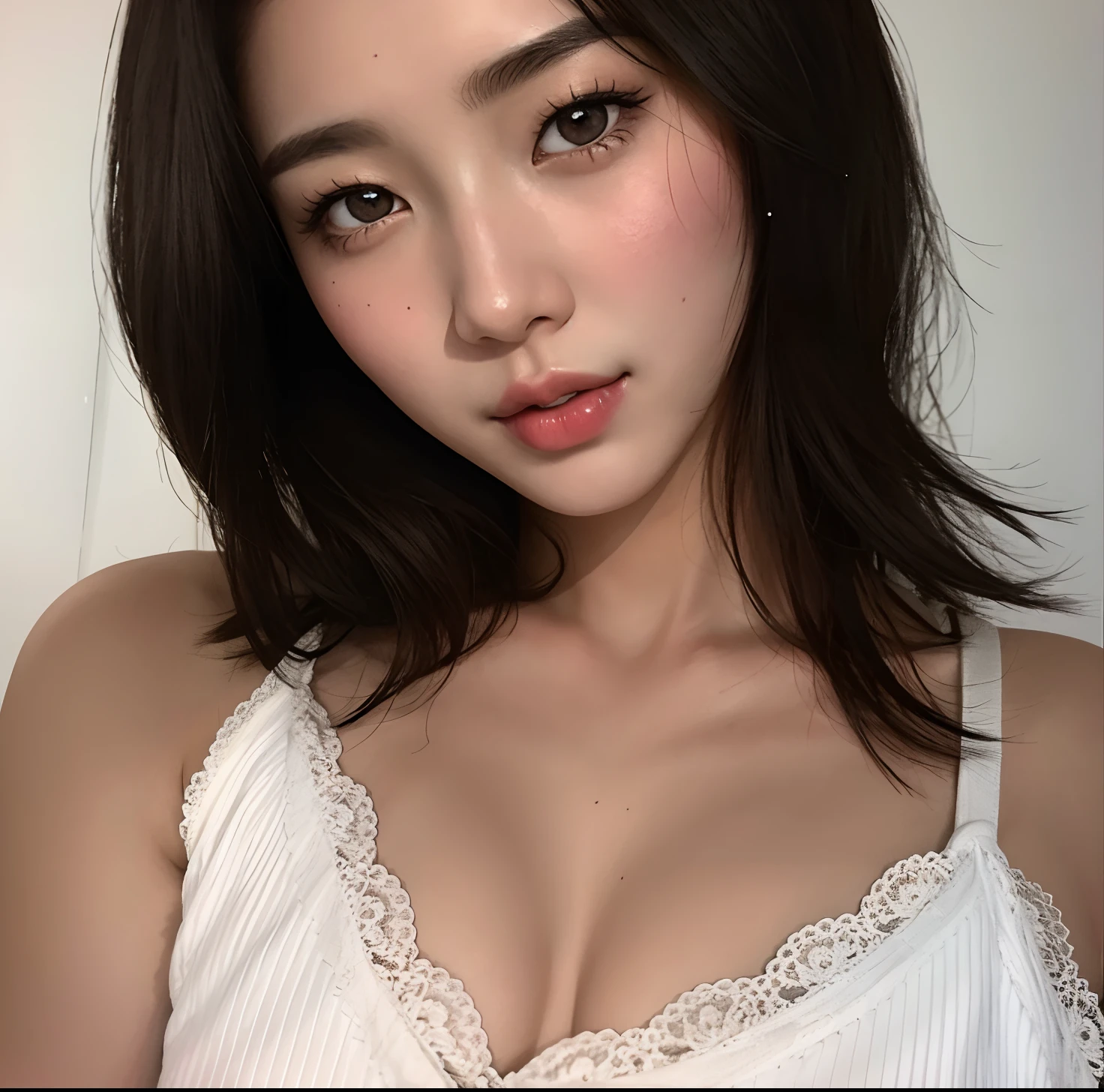 There's a woman in a white top posing for a picture, Kiko Mizuhara, linda mulher coreana jovem, Beautiful Asian girl, Mulher sul-coreana bonita, asian beautiful face, Beautiful Asian woman, mulher coreana jovem bonita, rosto sexy com maquiagem completa, Retrato Sophie Mudd, an Asian woman, asian features, a young asian woman, sexy look at the camera