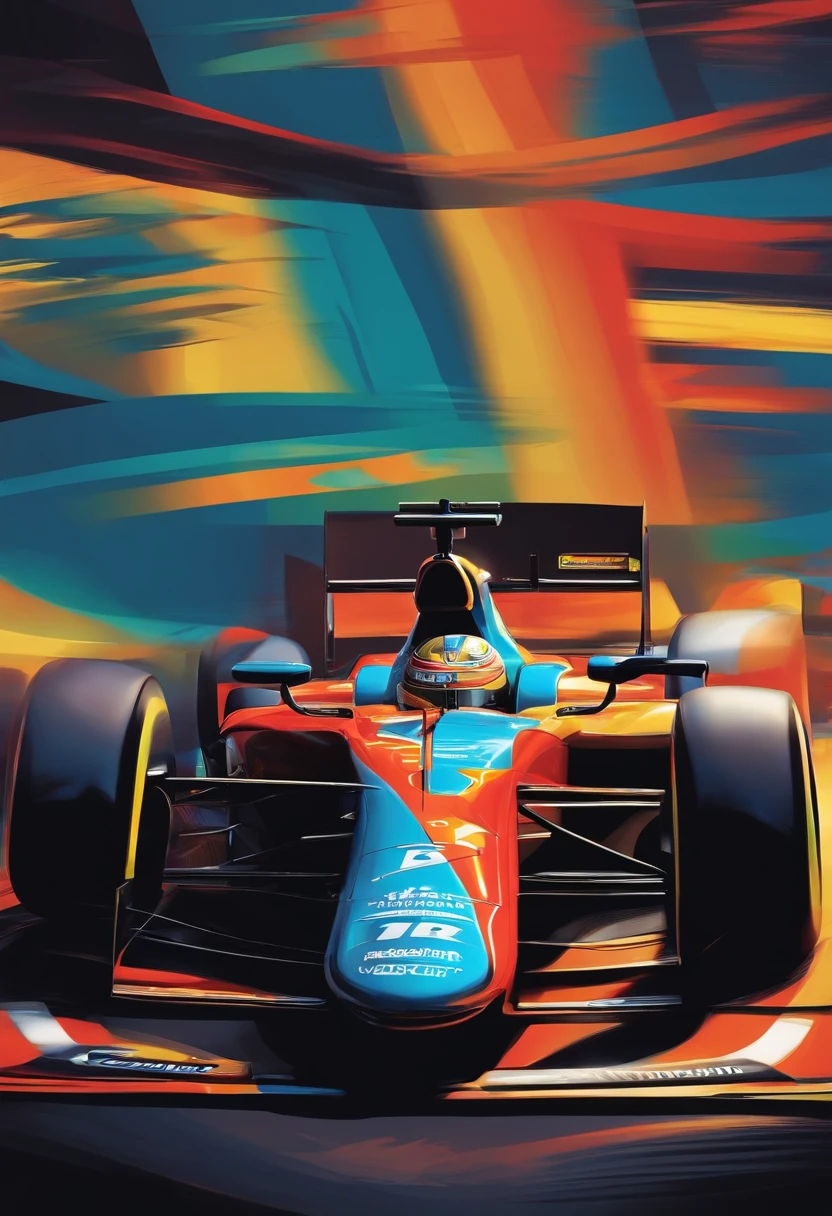 poster estilo pixar com carros formula 1